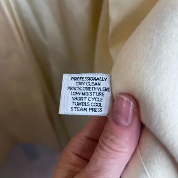 Marvin Richards Ivory 100% Pure Wool Trench Coat Topstitched Classic Maxi Size 6 - Picture 11 of 13